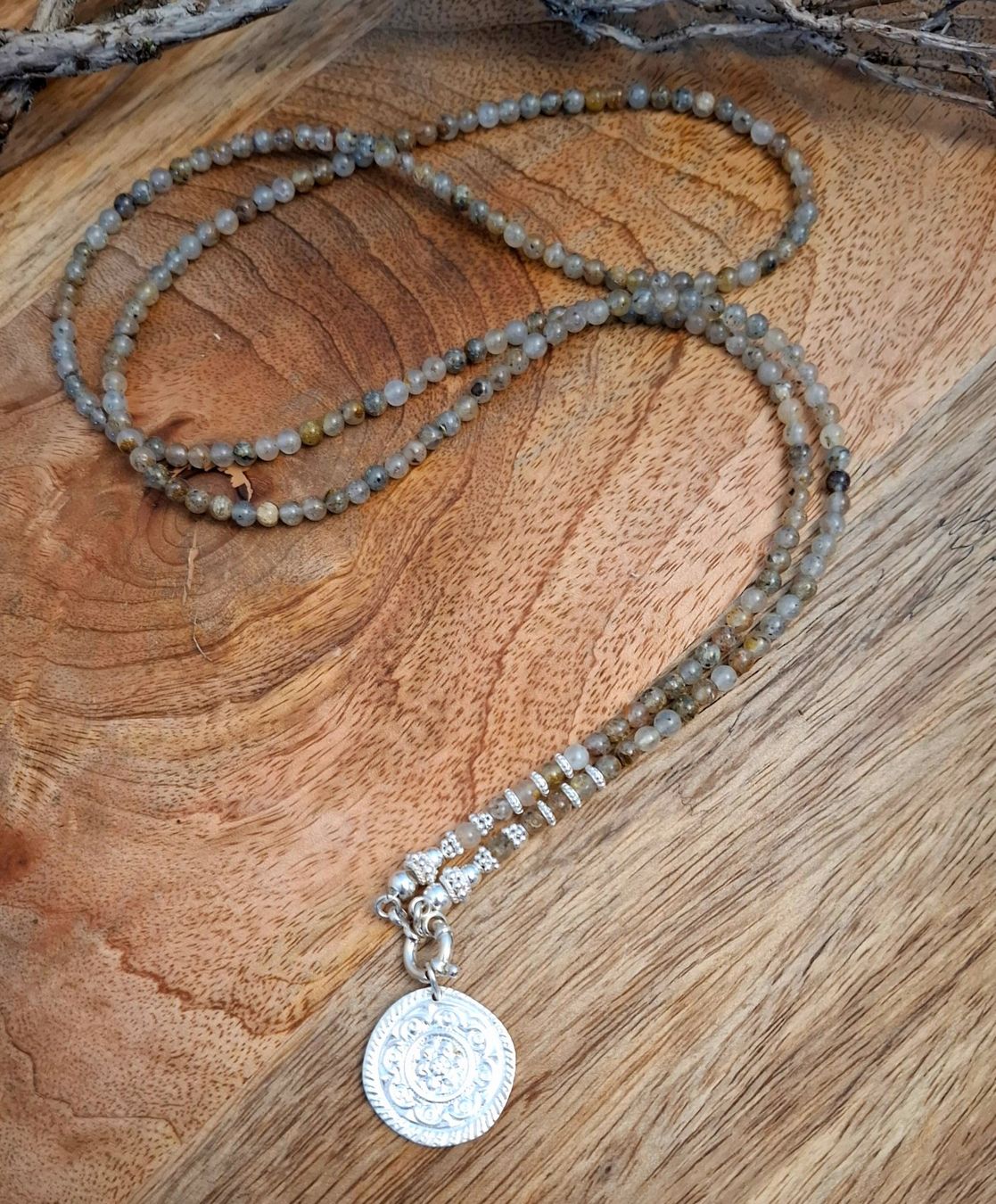 Catenine: LAURA - Edelsteinkette - Silber - beige – Usato da Mühlethal venduto da nicita-modeschmuck 1