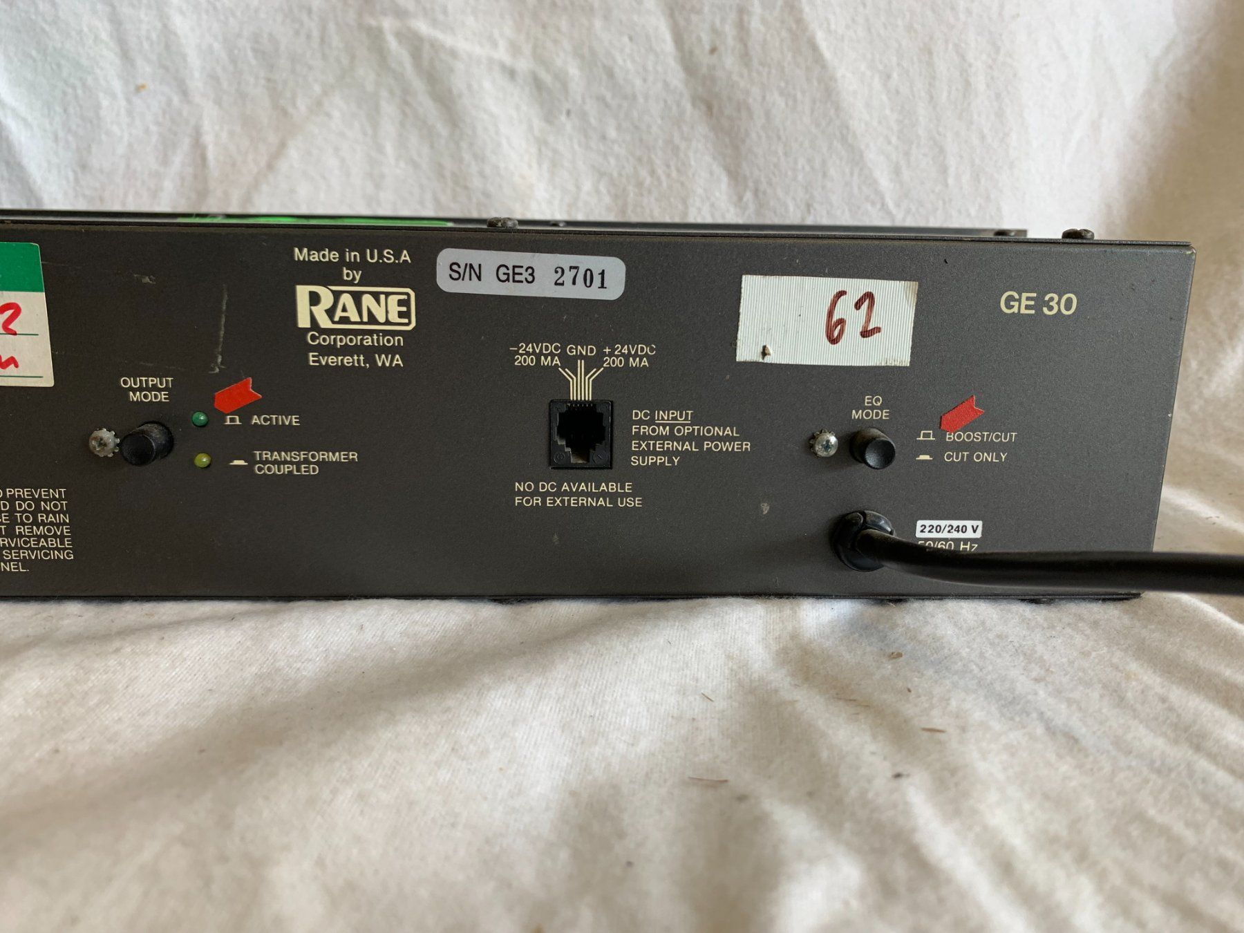 Rane Equalizzatori: Rane GE 30 einkanaliger Equalizer (S599) – Usato da Däniken SO venduto da Profog1 3