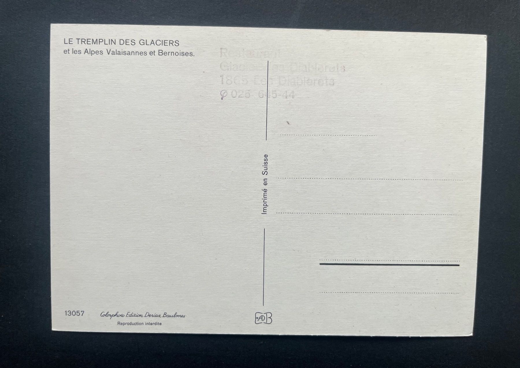 Cartoline postali: Gletscherflugzeug, Walliser-Berneralpen, ca 1980 – Usato da Ostermundigen venduto da DaxKarten-75 1