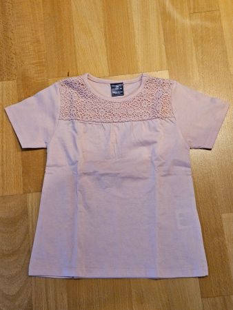 Neu: Naturaline T'Shirt kurzarm mit Spitze - rosa - Gr.104