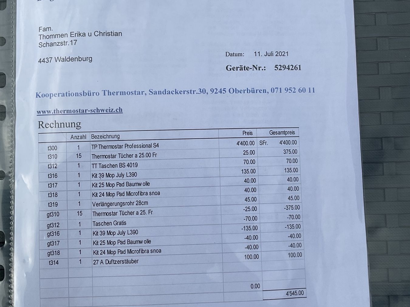 Thermostar Nettoyeurs à vapeur: Thermo Star – D'occasion à Waldenburg par traeumli56 2