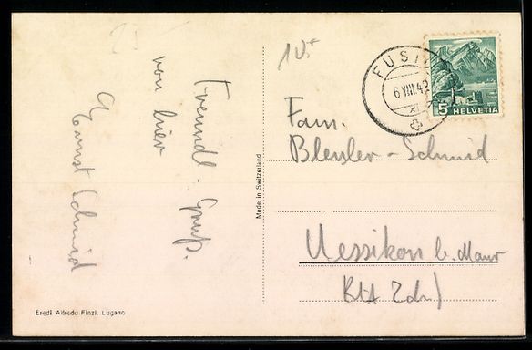 Cartoline postali: AK Fusio, Teilansicht mit Kirche – Usato da Berlin venduto da bartko-reher 1