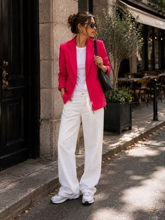 Club Monaco Blazer Fuchsia Pink Gr. 36–38 mit Reißverschlüss