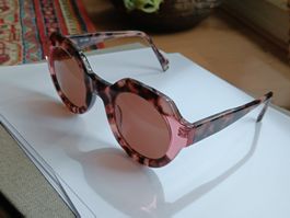 Occhiali da sole rotondi tartarugati rosa donna