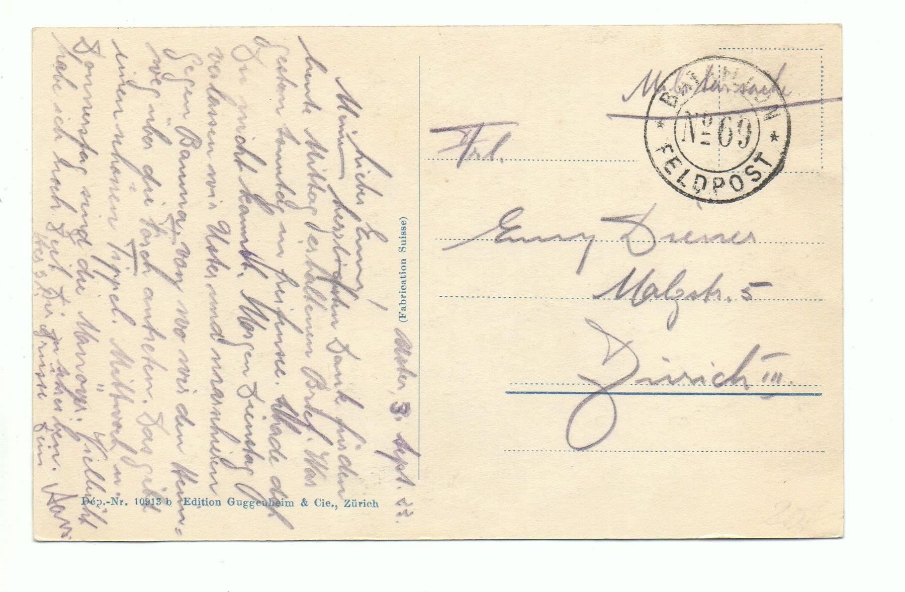 Ansichtskarten: USTER Ed. Guggenheim No. 10913 – Gebraucht aus Jona von philajona 1