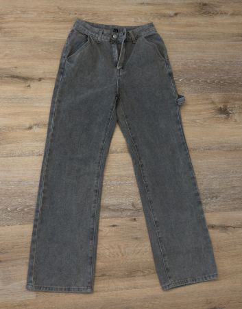 Graue Wide-Leg Jeans – Vintage Washed Look – Grösse XS