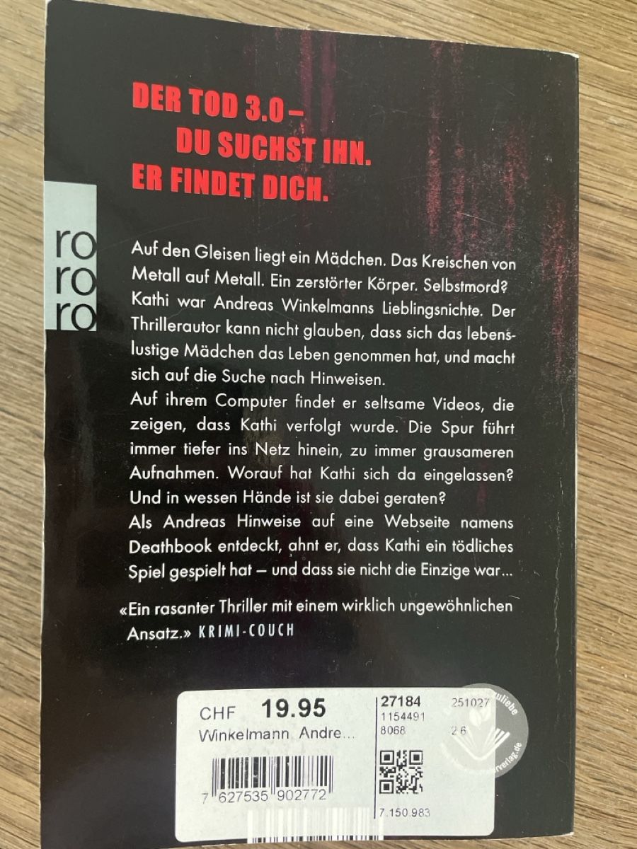 Libri: Andreas Winkelmann Thriller: 4 Bücher – Usato da Rütihof venduto da phinili 3