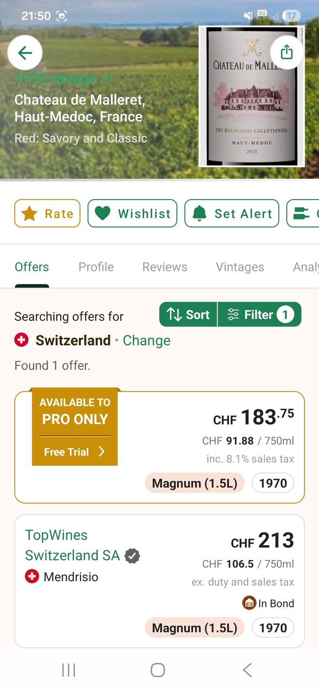Wein: Château de Malleret 1970  – Neu und originalverpackt aus Zofingen von WouterSamwel 2