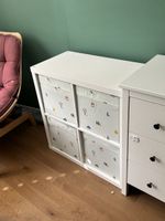 Kallax White Storage Unit with 4 Fabric Boxes Good Condition