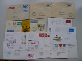 1935-1988, 14 saubere FLUGPOST-BELEGE, günstig!