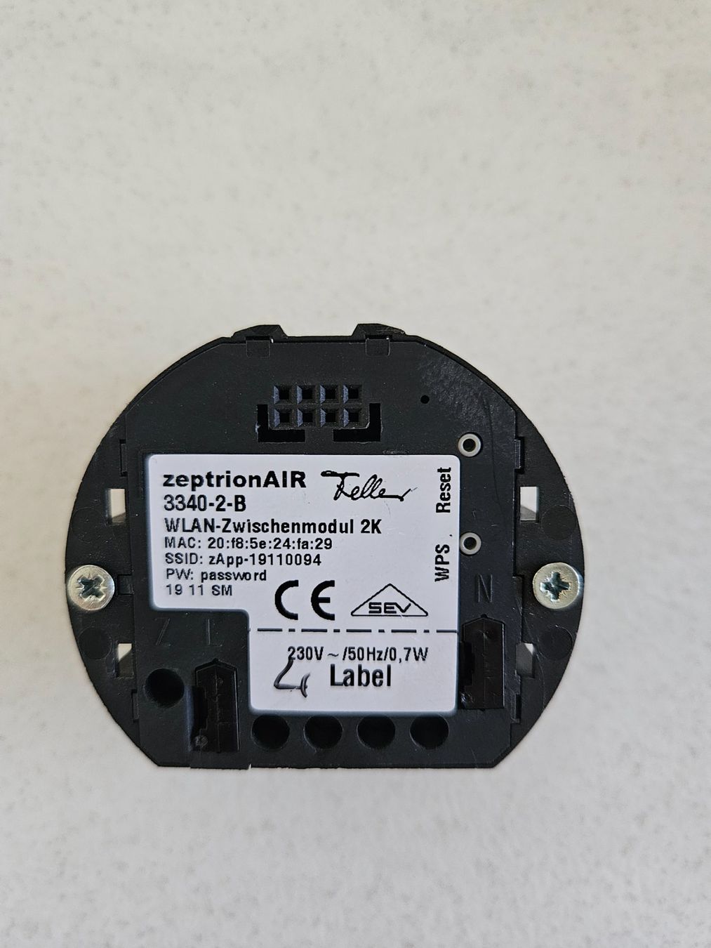 Zeptrion Interruttori: Zeptrion Air WLAN-Zwischenmodul 2K - Smart Home Modul – Usato da Oftringen venduto da Mrg3
