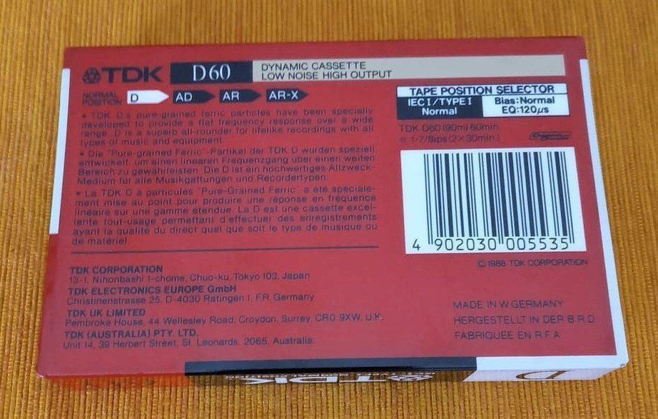 Musicassette: TDK D-60 - normal Position - type I - cassette scellée – Usato da Le Locle venduto da borgespatricia 1