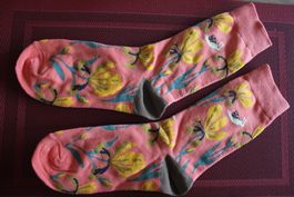 1 Paar Damen Dicke Mischgewebe Blumensocken Total Süss NEU