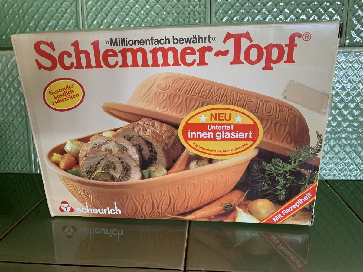 Pentole: Römertopf/Schlemmertopf, NEU Scheurich – Nuovo (secondo la descrizione) da Egg b. Zürich venduto da ohtannenbaum