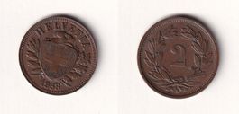 Schweiz 2 Rappen 1938 kaum gebraucht - sehr schöne Erhaltung