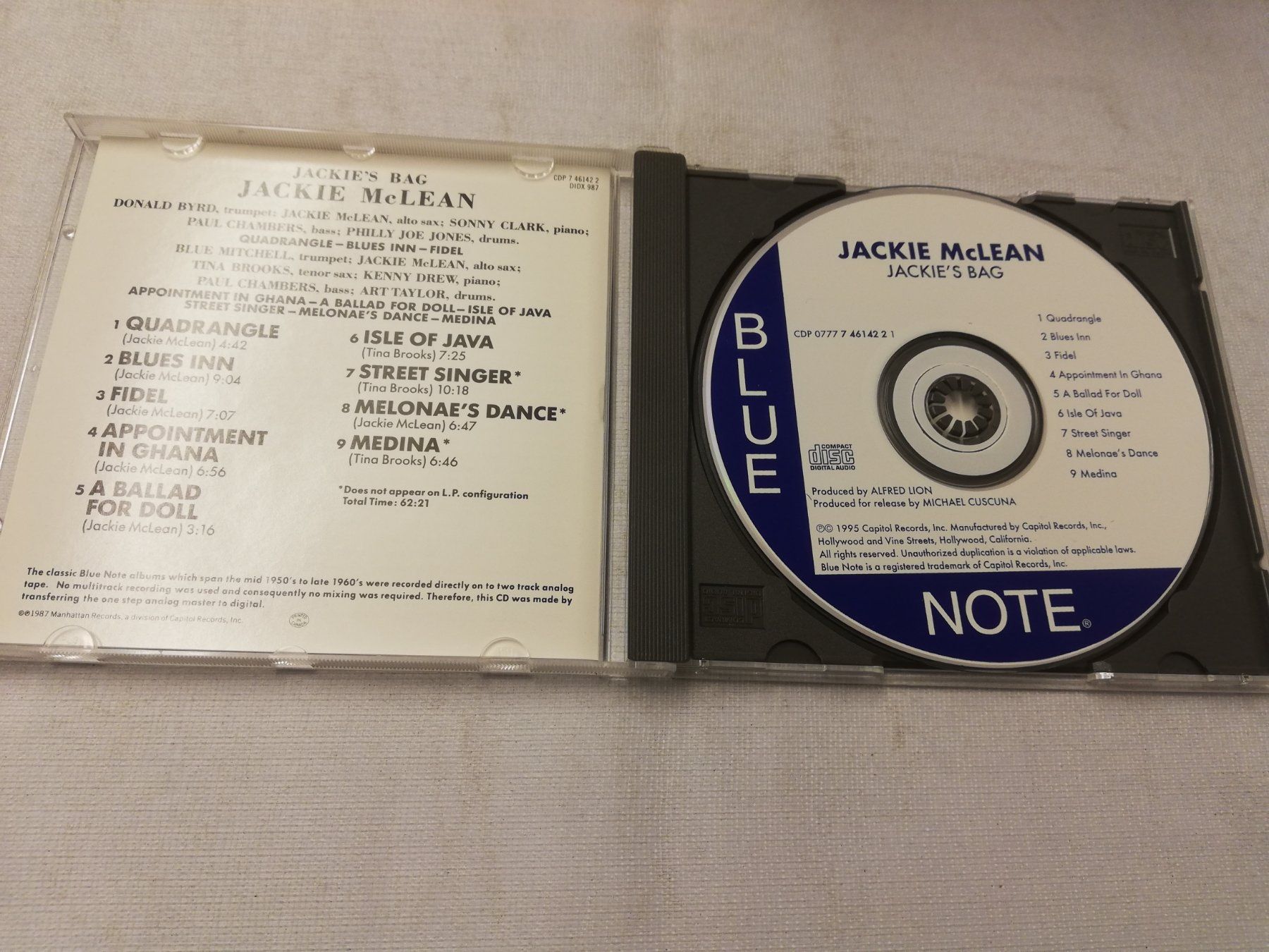 CD: JACKIE MCLEAN - JACKIE'S BAG – Usato da Bern venduto da Vinylsound.ch 2