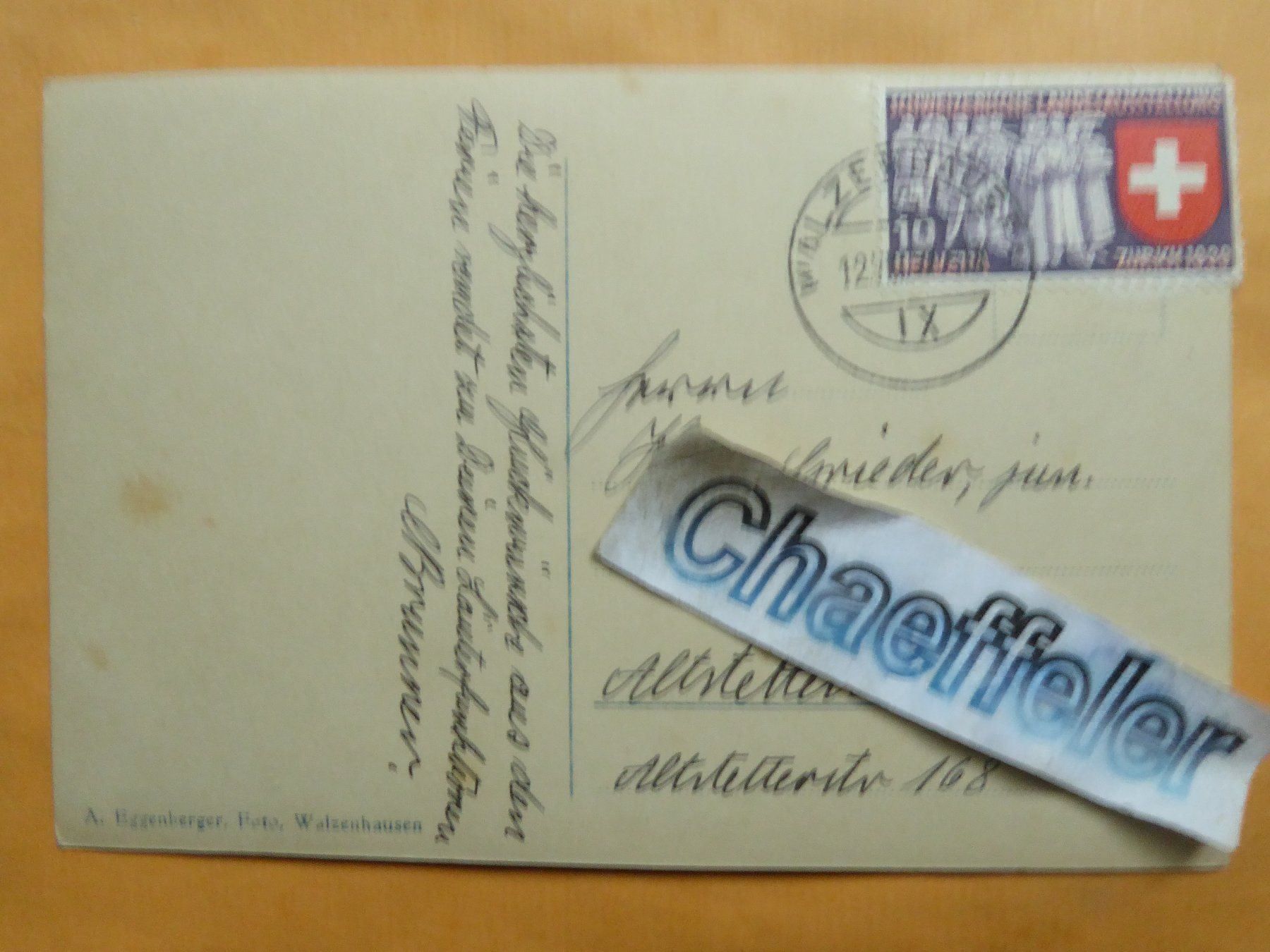 Ansichtskarten: 1939 Walzenhausen – Gebraucht aus Zürich von Chaeffeler 1