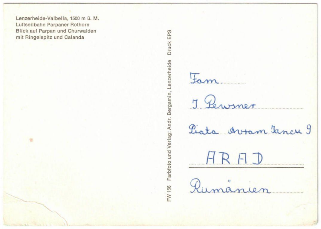 Cartoline postali: Lenzerheide - Luftseilbahn Rothorn – Usato da Binningen venduto da Mountainrider 1