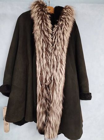 Echt Leder/ Pelz Mantel