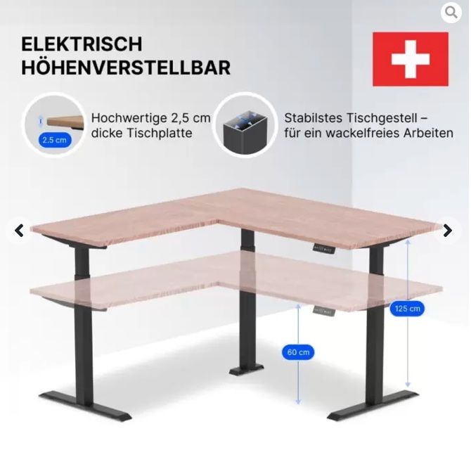 Scrivanie: Profi Stehtisch - Ecktisch L-Shape – Usato da Pfäffikon SZ venduto da Maesech 1