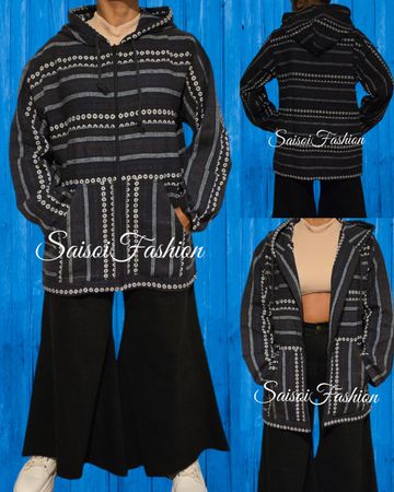 Festival Hippie Ethno,Hoodie Jacke  Mantel (S)100%Baumwolle