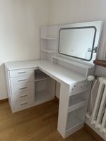 Schminktisch /L-Form mit Spiegel | 5 Schubladen