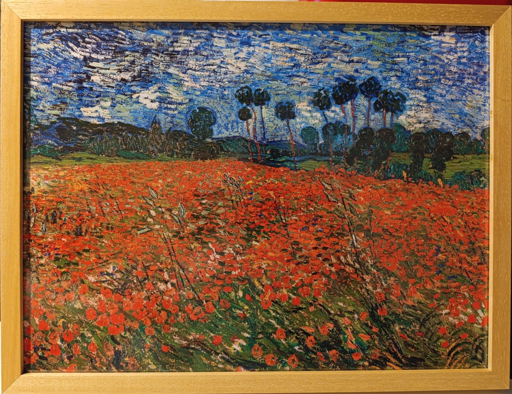 Foto & Immagini: Wandbild mit Rahmen: Landschaft mit Mohnblumen – Usato da Bern venduto da sim_8y66
