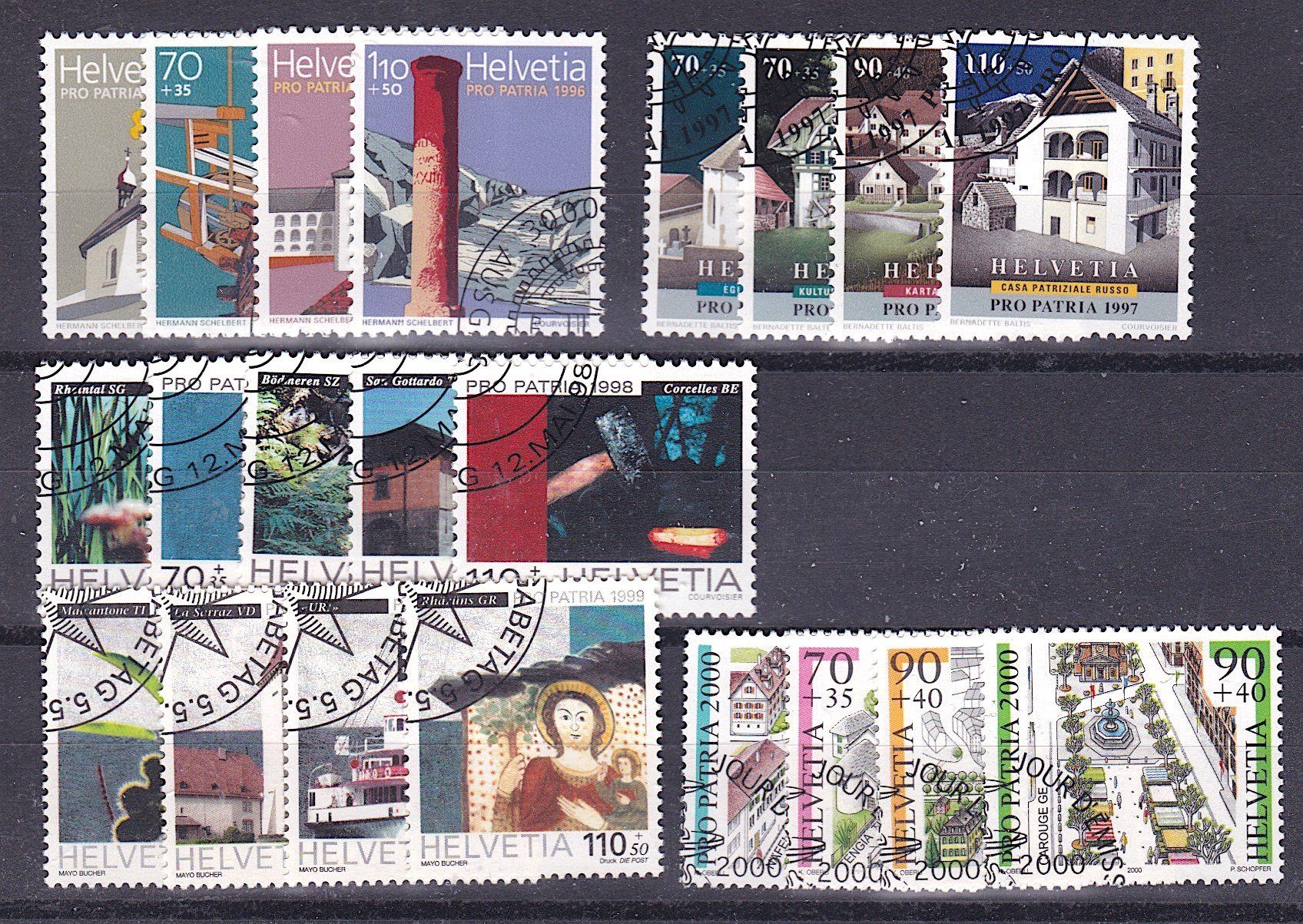 Alle Briefmarken: PP 1996-2000, Eckstempel ET. Kat. Fr. 50.-. – Gebraucht aus Richterswil von Dyaris2025