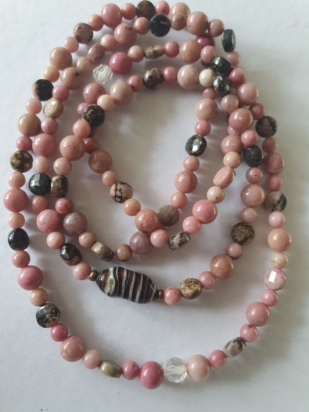 Catenine: Lang Kette. Rhodochrosite mit Rhodonit – Nuovo (secondo la descrizione) da Benglen venduto da Meercat3 7