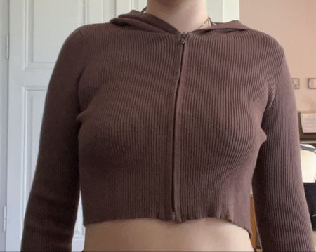 Damen Strickjacke mit Kapuze braun Grösse S guter Zustand