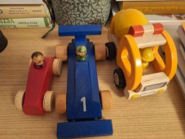 Holzfahrzeuge Weizenkorn und Goki Set gebraucht