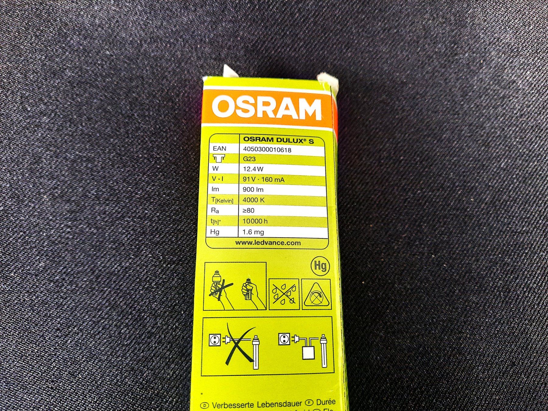 Osram Lampade: OSRAM DULUX S G23, 900 lm, 1x – Nuovo (secondo la descrizione) da Beinwil am See venduto da Restwert_Beinwil 1