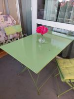Klappbarer Bistrotisch mit 2 Stühlen, mintgrün