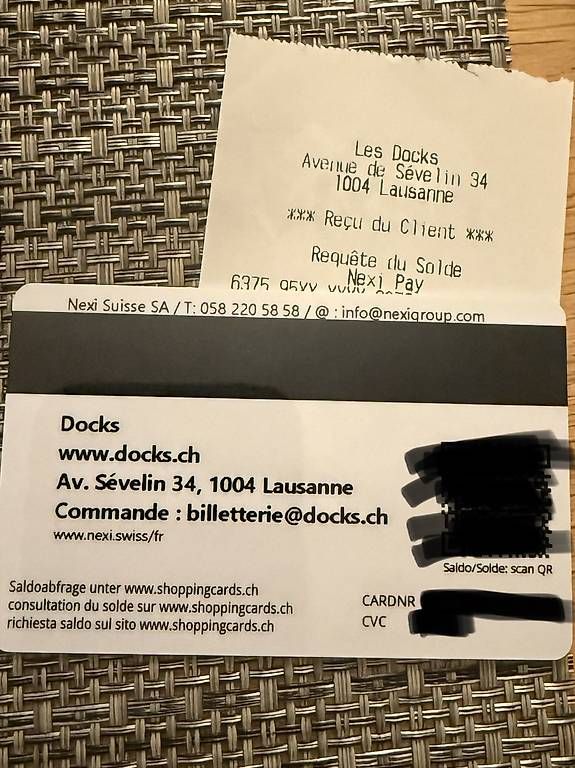 Cartoline: Carte cadeaux "Docks" 150 CHF – Usato da Epalinges venduto da Benoit2211 2