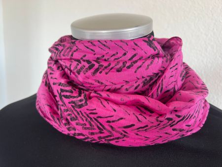 Colora Schal, 27% Seide, Pink/Schwarz, NEU
