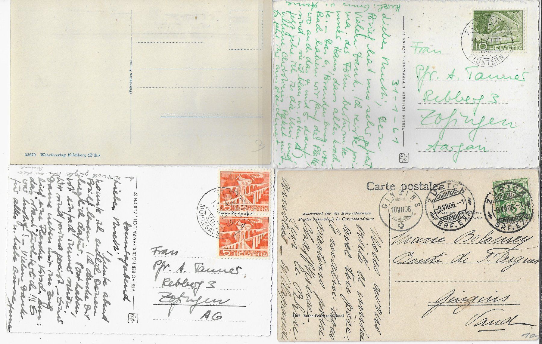 Cartoline postali: 4 AK Zürich – Usato da Ettingen venduto da Kartenplanet 1