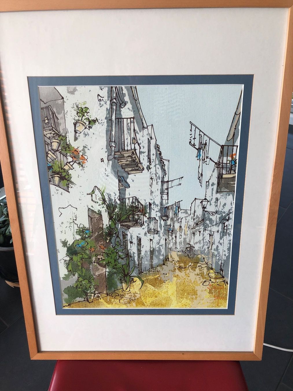 Dipinti: Kunstwerk / Gemälde - Sommerliche Gasse – Usato da Kaltbrunn venduto da lagone1