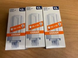 Kompaktsparlampe Osram Dulux T/E 13W 827 (3 Stk)