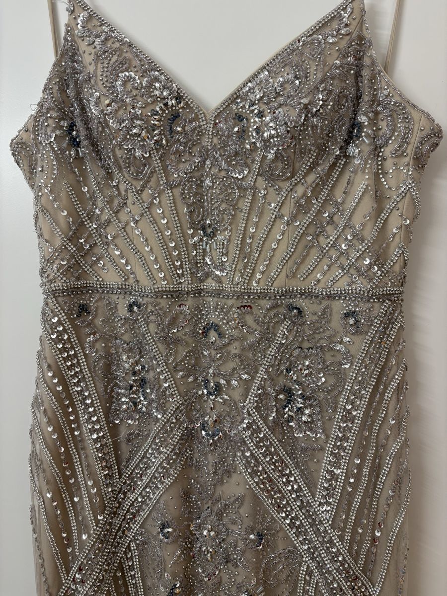 Vestiti: Jovani Abendkleid Gr 8 Perlengesteppt Silber – Nuovo (secondo la descrizione) da Luzern venduto da AVM_M 1