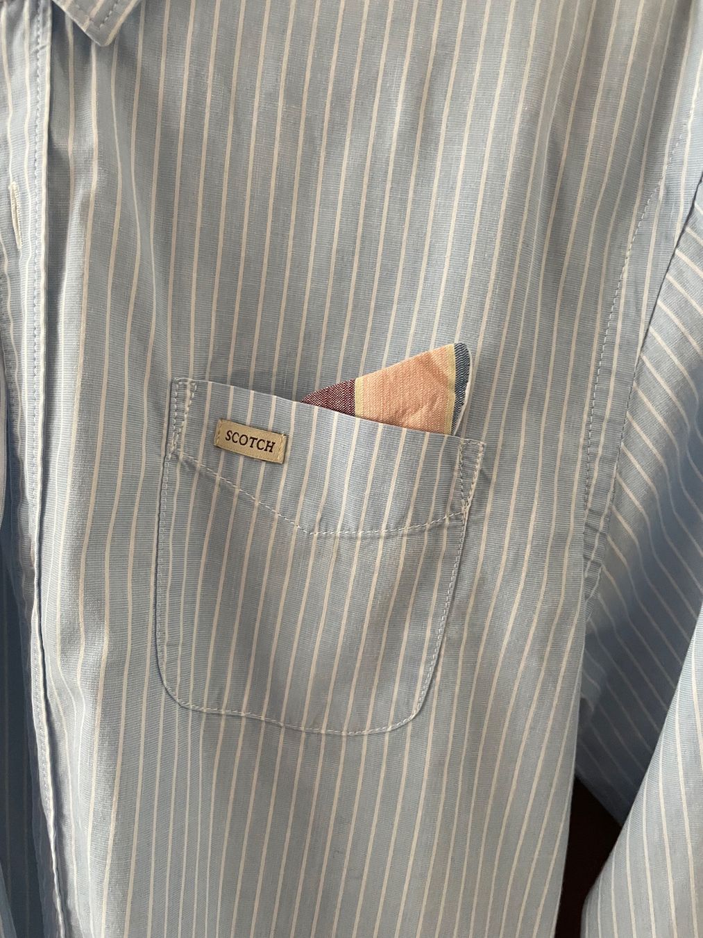 Camicie: Scotch&Soda Sommer-Hemd, Gr. S, hellblau gestreift – Usato da Watt venduto da tan_lwm5 1