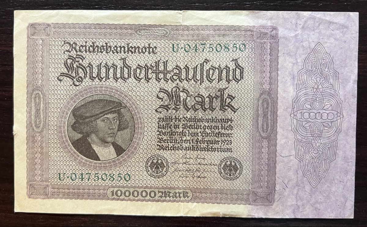 Banconote: Reichsnote Hunderttausend Mark – Usato da Höri venduto da Tunnelchen