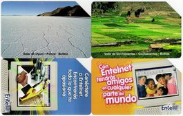 BOLIVIEN - 4 verschiedene Motiv Telefonkarten