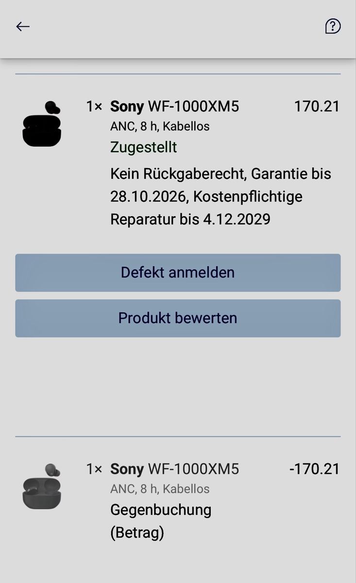 Sony Cuffie: Sony WF-1000XM5 Wireless Kopfhörer mit Case – Usato da St. Gallen venduto da Zaruhi34 7