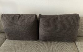 2 Sofa Rückenkissen, schwarz/braun 