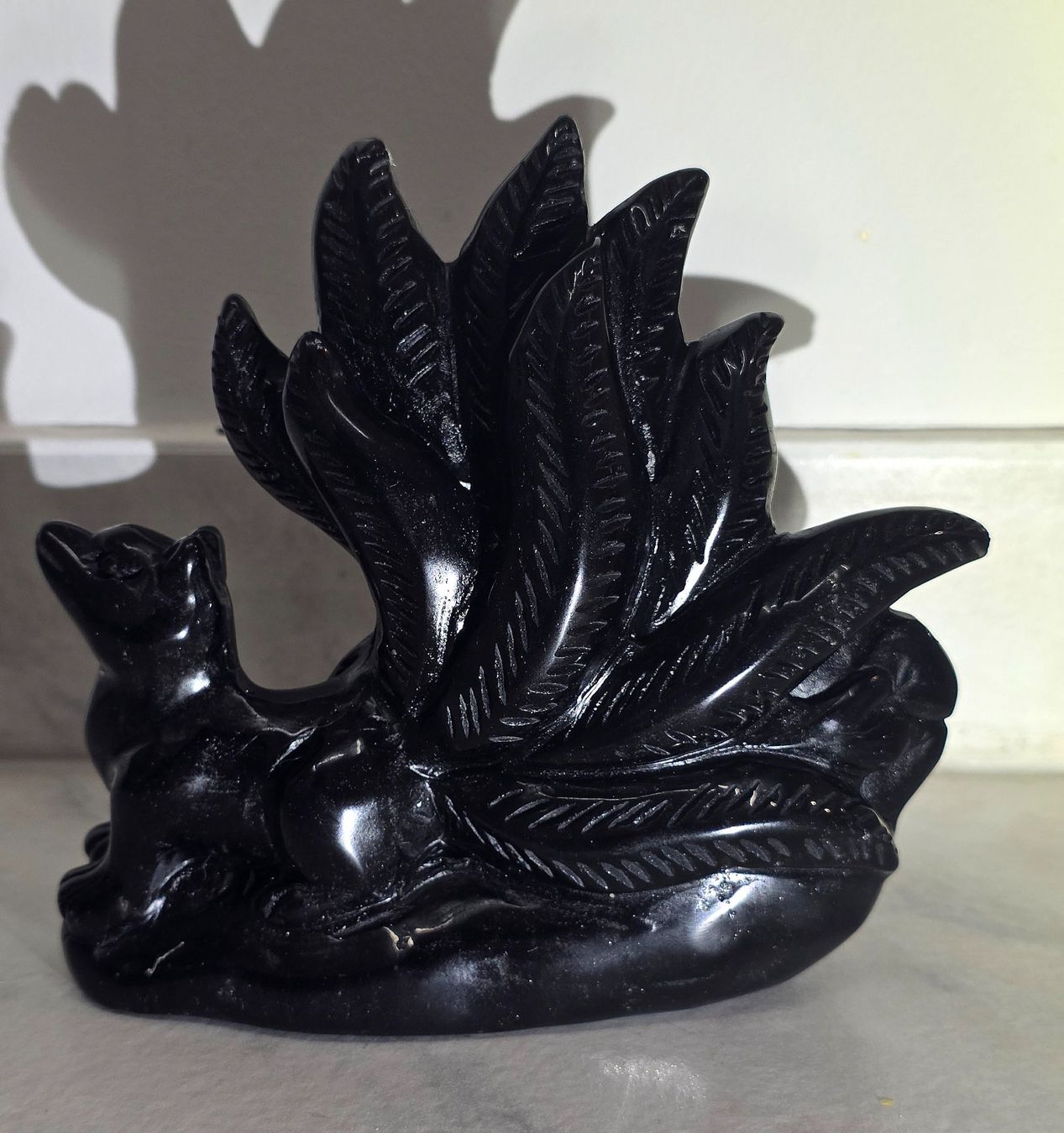 Mineralien & Heilsteine: Schwarzer Obsidian Fuchs A 585g – Neu und originalverpackt aus Matzingen von Shay_Crystalz
