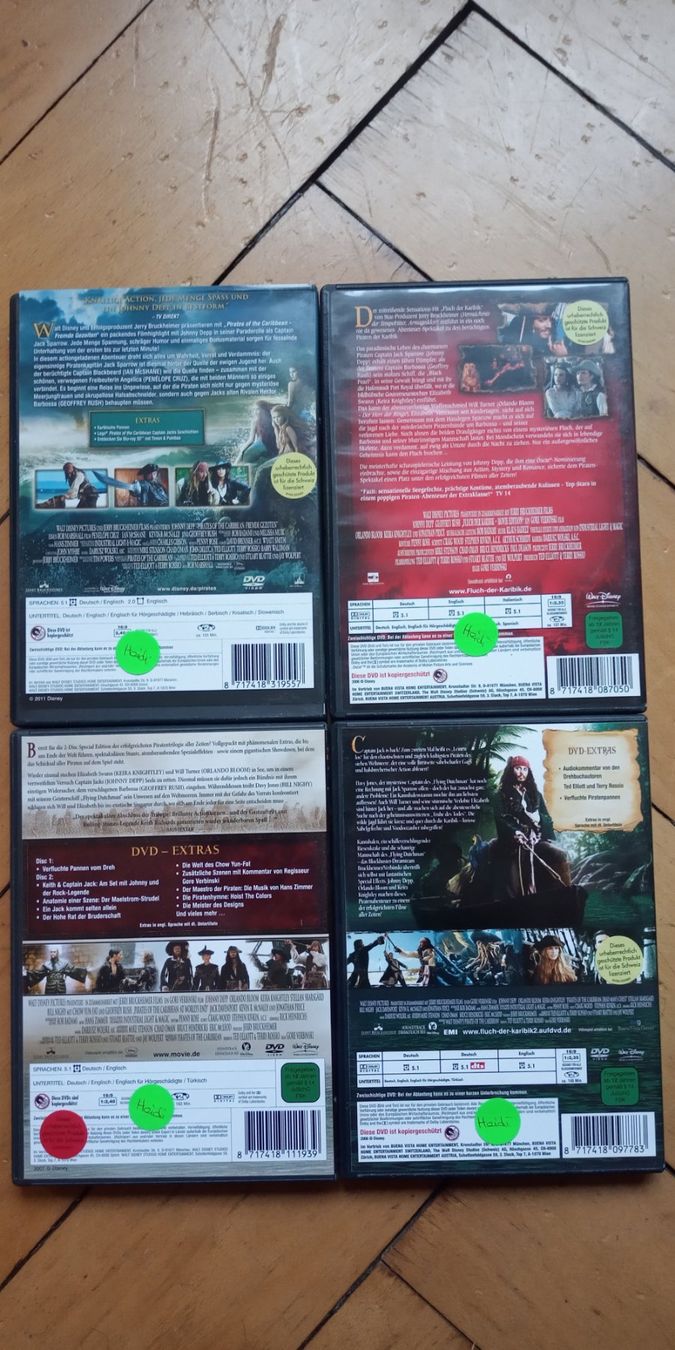 Tutti i DVDs: 4 DVD's Fluch der Karibik Deutsch – Usato da st.gallen venduto da Strubili 1