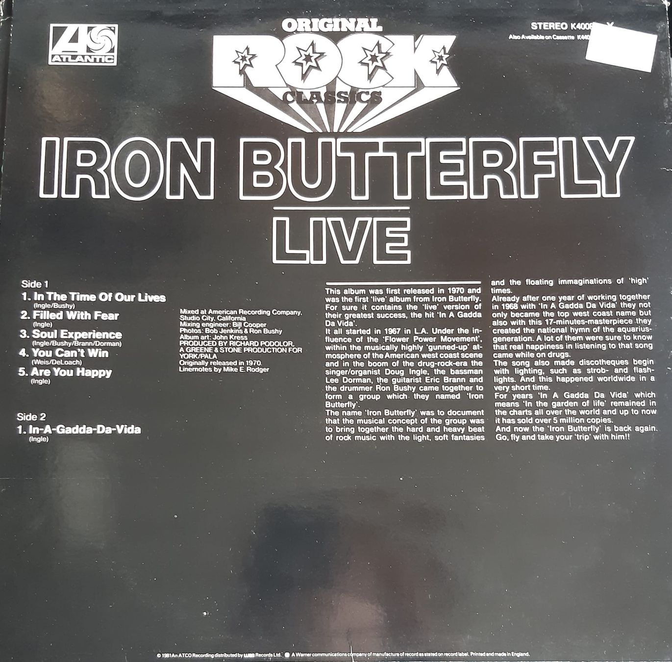 Schallplatten: Iron Butterfly: Live Zustand: Gebraucht – Gebraucht aus Frick von kyb_yq8h 2
