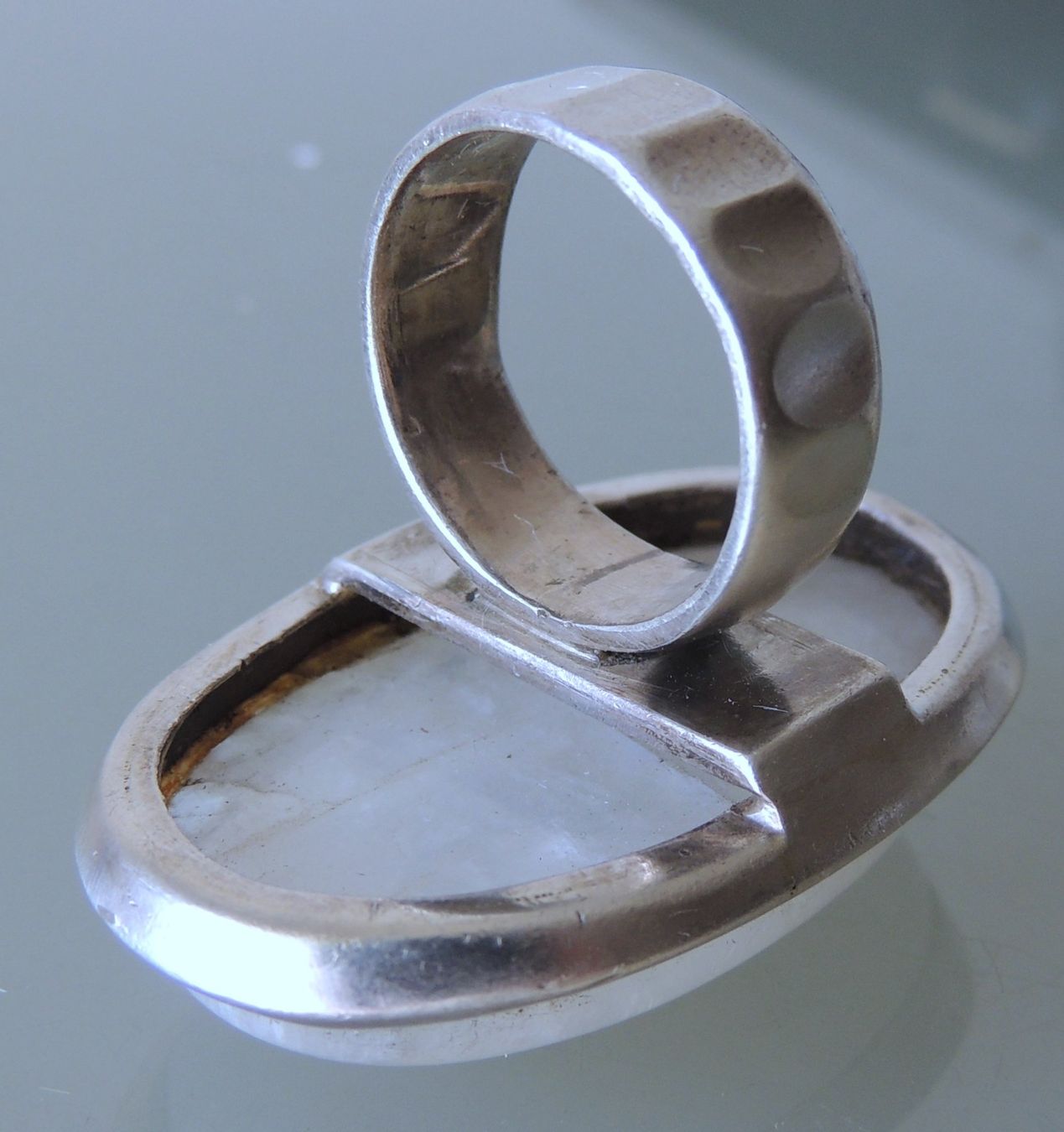 Anelli: Großer Silber 925 Rainbow Moonstone Fingerring Gr. 58 – Usato da Waldenburg venduto da schaller707 6