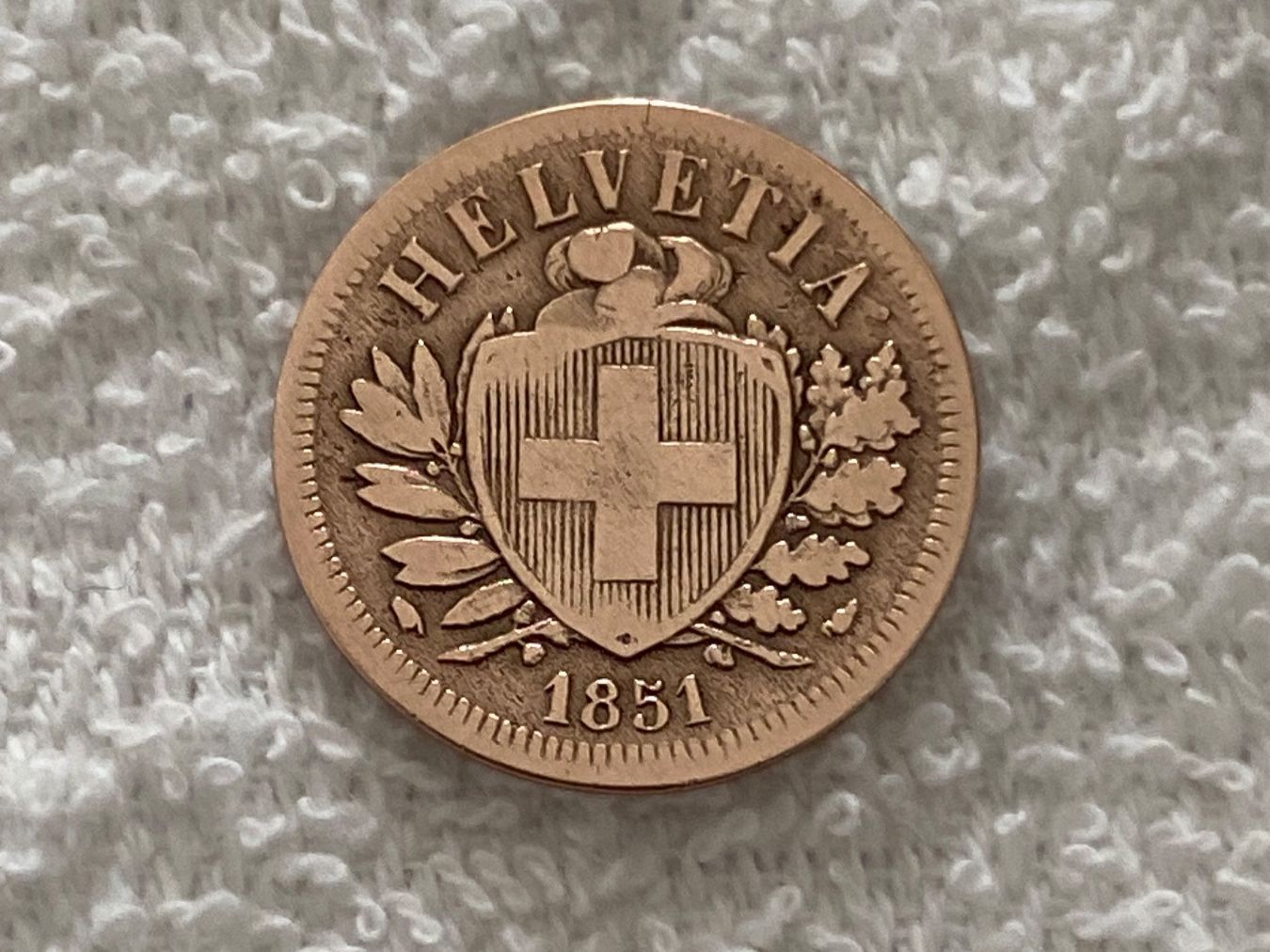 Tutti le monete: 2 centimes/rappen 1851 – Usato da Nyon venduto da Ilmi09
