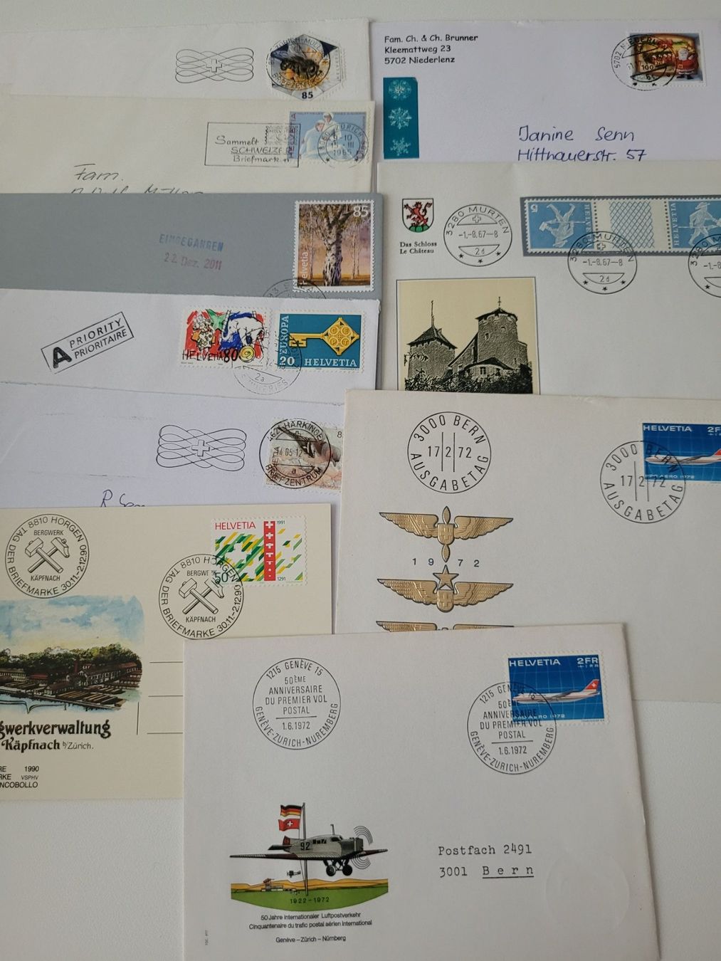 Alle Briefmarken: Belege Schweiz 7 – Gebraucht aus Inwil von Flower2325